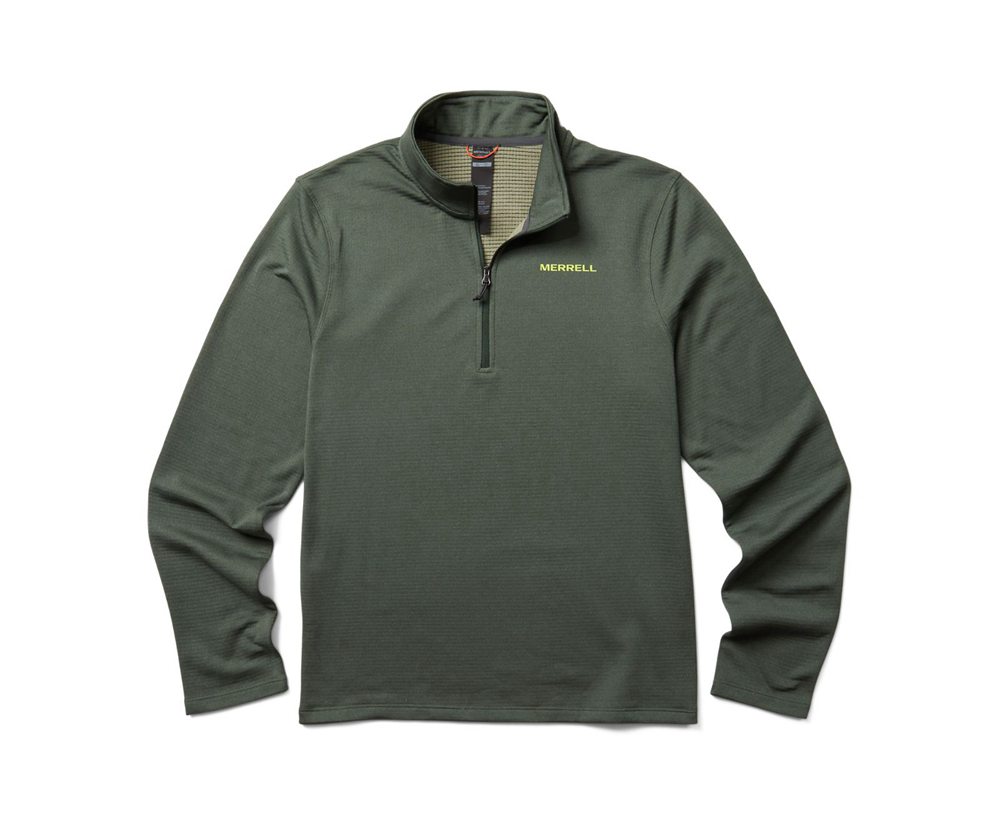 Pulôver Homem - Merrell Terrain Geotex 1/4 Zip - Cinzentas - QUV821435
